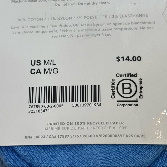 NWT Athleta Colorblock Everyday Crew Sock in Mist Blue Medium/Large Women’s New - Picture 5 of 7